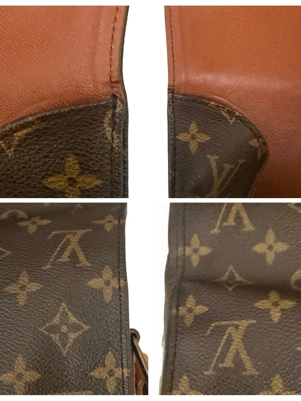 Louis Vuitton Monogram Cartouchiere Crossbody Vintage Brown Leather Shoulder Bag
